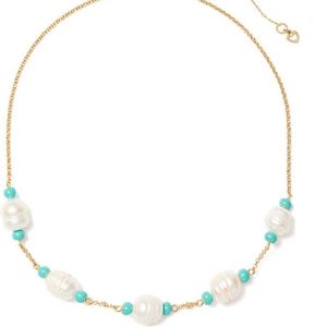 NEW Kate Spade Pearl & Bead Station Chain Necklace